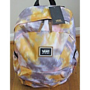 Vans Realm Plus Unisex Tie Dye Backpack Travel Bag Ochre Yellow Purple NWT